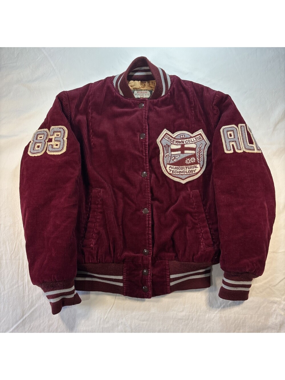 Varsity Jacket Vintage Corduroy Mens S ,year 1983